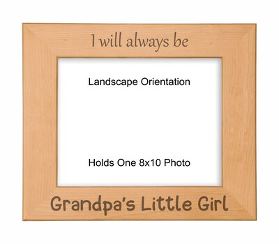 Grandpa Gifts I Will Always Be Grandpa's Little Girl Engraved Natural Wood Picture Frame (WF-053), Fathers Day, Birthday, Christmas Present - image3